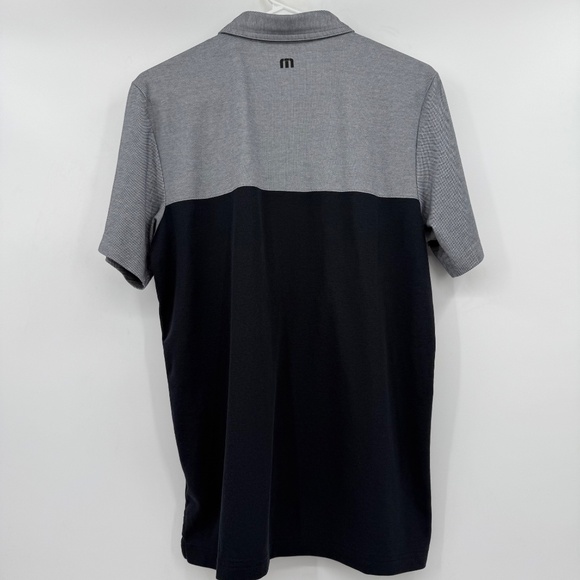 Travis Mathew Polo Shirt Men Medium Blue Gray Colorblock Short Sleeve Pima Blend - Picture 3 of 9